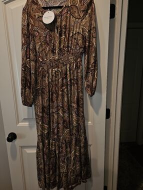 Rusty Dusty Paisley Long Sleeve Maxi Dress